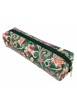 Piórnik prostokąt Paisley kwiaty green