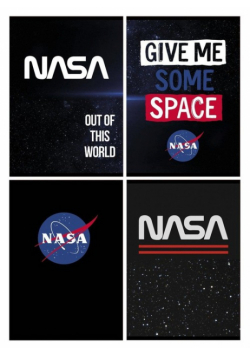Zeszyt A5 w kratkę 60 kartek NASA okładka laminowana 10 sztuk