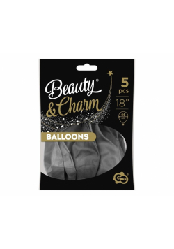 Balony Beauty&Charm platynowe grafit 46cm 5szt