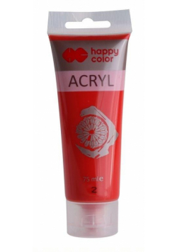 Farba akrylowa 75ml czerwona HAPPY COLOR