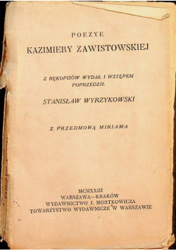 Poezye Kazimiery Zawistowskiej 1923 r.