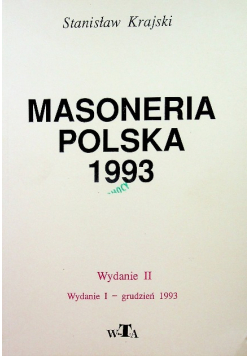 Masoneria polska 1993 autograf autora