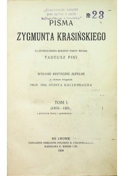 Pisma zygmunta krasińskiego 1904 r.