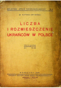 Liczba i rozmieszczenie Ukraińców w Polsce 1929 r.