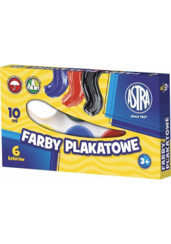 Farby plakatowe 6 kolorów 10ml ASTRA