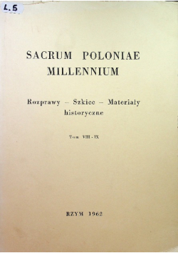 Sacrum Poloniae Millennium tom VIII - IX