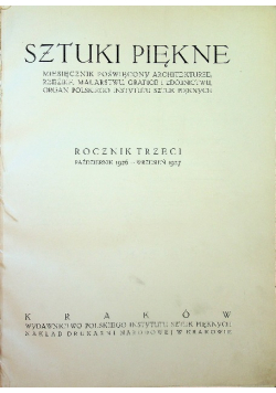 Sztuki piękne Rocznik trzeci 1926 1927