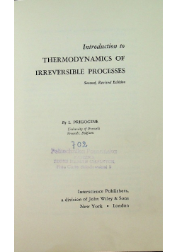 Introduction to Thermodynamics of Irreversible Processes