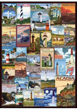 Puzzle 1000 Stare plakaty, Latarnie morskie