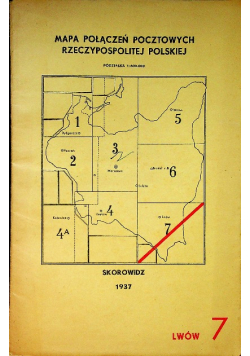 Mapa Połączeń Pocztowych Rp 1937 - Lwów - Kresy 1937 r.