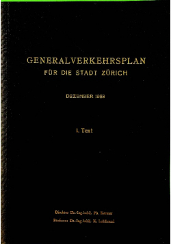 General verkehrsplan fur die stadt zurich