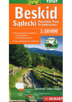 Beskid sądecki Popradzki Park Krajobrazowy mapa turystyczna