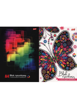 Blok rysunkowy A4 z kolorowymi kartkami 16 kartek 10 sztuk mix