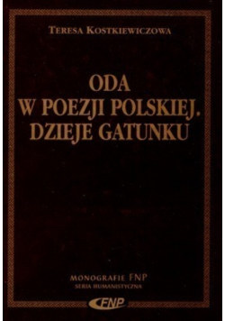 Oda w poezji polskiej Dzieje gatunku