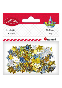 Konfetti Gwiazdki złote, srebrne hologram 14g
