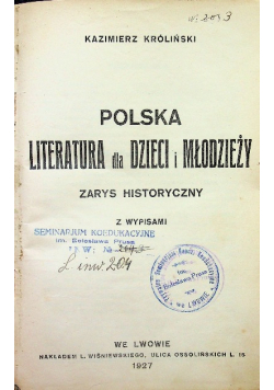 Polska literatura dla dzieci i młodzieży 1927 r