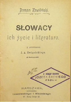 Słowacy ich życie i literatura 1899 r.