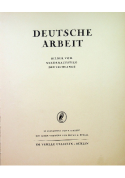 Deutsche arbeit 1930 r.
