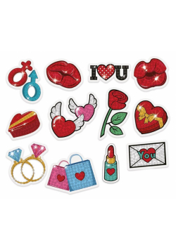 Haft diamentowy - naklejki love