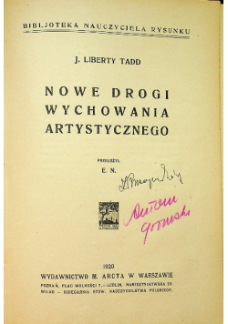 Nowe progi wychowania artystycznego 1920 r.
