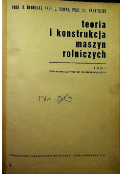 Teoria i Konstrukcja maszyn rolniczych