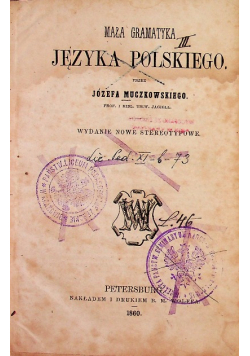 Mała gramatyka Języka Polskiego 1860 r.