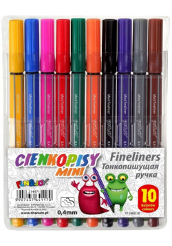 Cienkopisy mini 10 kolorów w etui