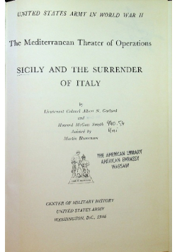 Sicily and the Surrender of Italy