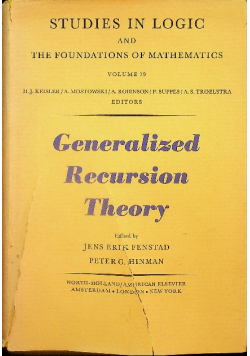 Generalized Recursion Theory
