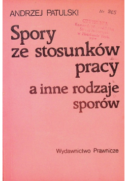 Spory ze stosunków pracy a inne rodzaje sporów
