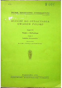 Klucze do oznaczania owadów Polski Część XV Wszoły Mallophaga Zeszyt 2