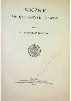 Rocznik Świętokrzyski dawny 1910 r.
