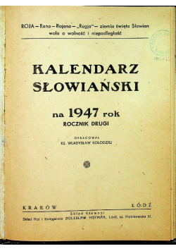 Kalendarz Słowiański na 1947 rok 1946 r.