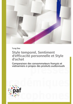 Style temporel, sentiment d'efficacité personnelle et style d'achat