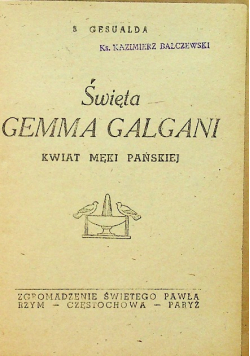 Święta Gemma Galgani  1938 r.