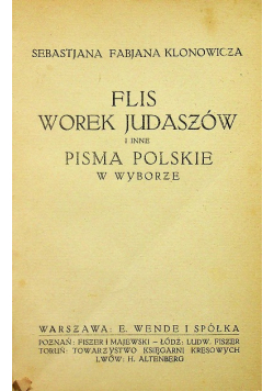 Flis Worek Judaszów i inne pisma polskie w wyborze 1920 r.