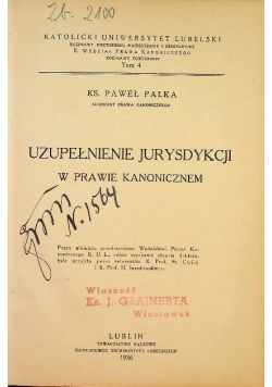 Uzupełnienie jurysdykcji w prawie kanonicznym 1936 r.