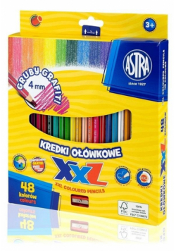 Kredki ołówkowe hexagonalne 48 kolorów ASTRA