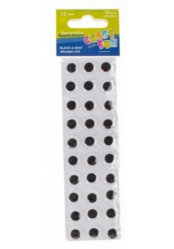 Ozdoba dekoracyjna oczy samoprzylepne 12mm 30el