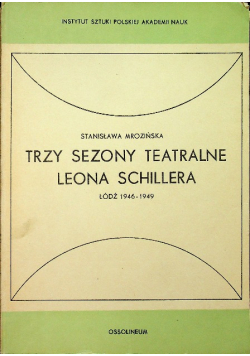 Trzy sezony teatralne Leona Schillera