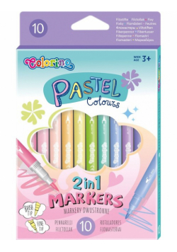 Markery dwustronne Pastel 10 kolorów