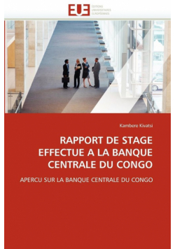 Rapport de stage effectué à la banque centrale du congo