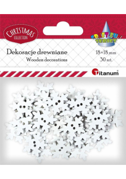 Drewniane guziki płatki śniegu 30szt