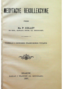 Medytacye rekollekcyjne 1897 r.