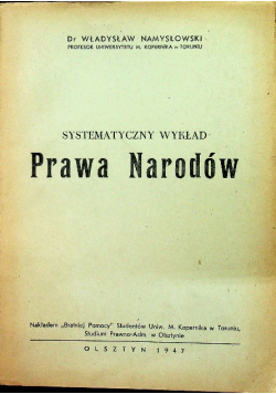 Systematyczny wykład Prawa Narodów 1947 r.