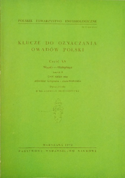 Klucze do oznaczania owadów Polskich część XV Zeszyt 1