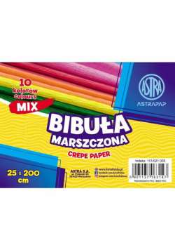 Bibuła marszczona 25x200cm mix (10szt) ASTRA