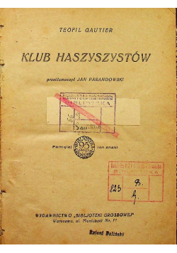 Klub haszyszystów 1927 r.