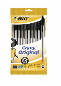 Długopis Cristal Original pouch czarny 10 szt BIC