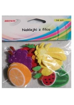 Naklejki z filcu Owoce 14szt
